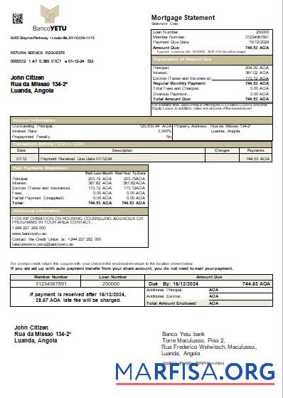Blank Angola Banco Yetu bank mortgage statement scr download for verification